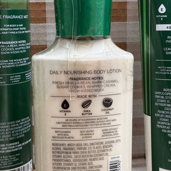 NEW B&BW Vanilla Bean Noel 4 pc set includes body cream,body wash,lotion & more - Picture 7 of 7